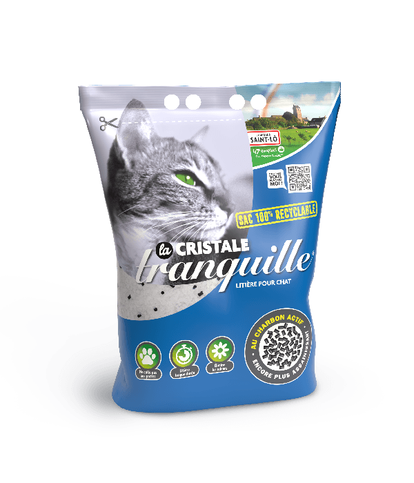 Litière tranquille cristale charbon actif pour chat