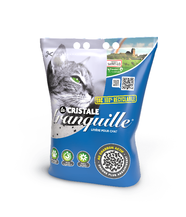 Litière tranquille cristale charbon actif pour chat