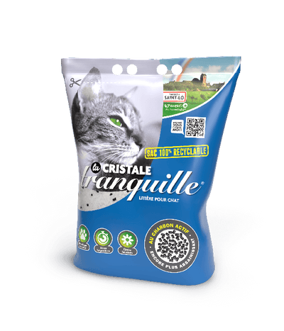 Litière tranquille cristale charbon actif pour chat