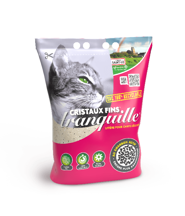 Litière tranquille cristaux fins pour chat