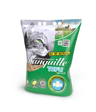 Litière tranquille Tofu pour chat