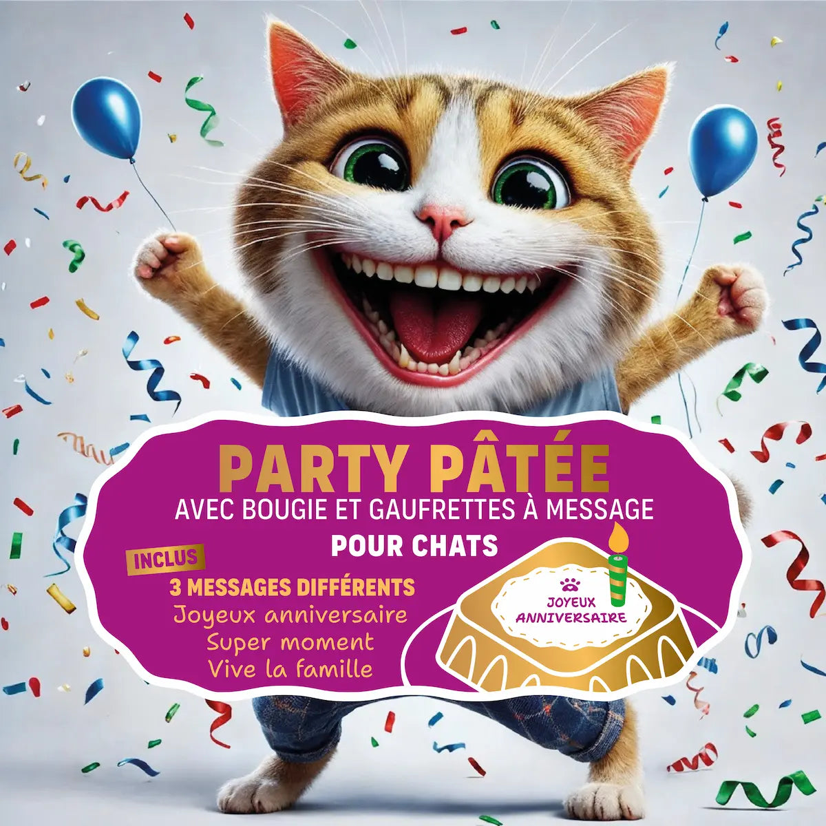 pâtée bougie gaufrettes pour chats