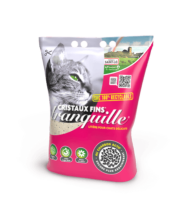 Litière tranquille cristaux fins pour chat