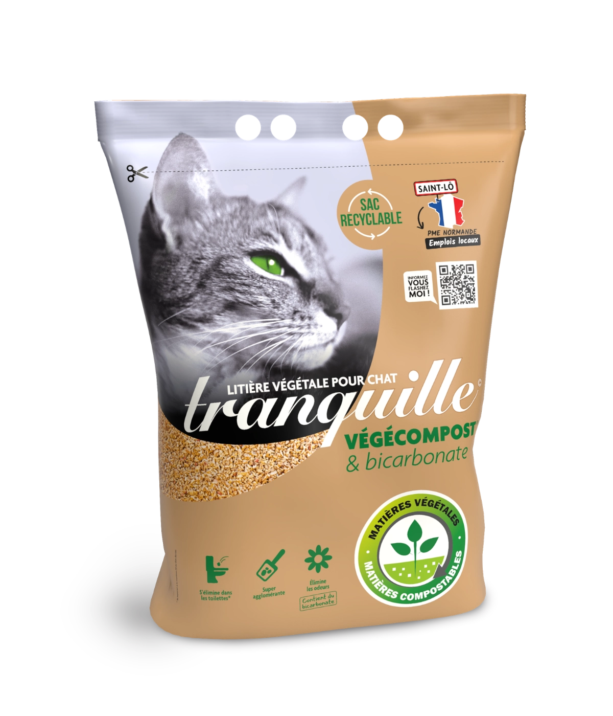 litière végétale pour chat Végécompost