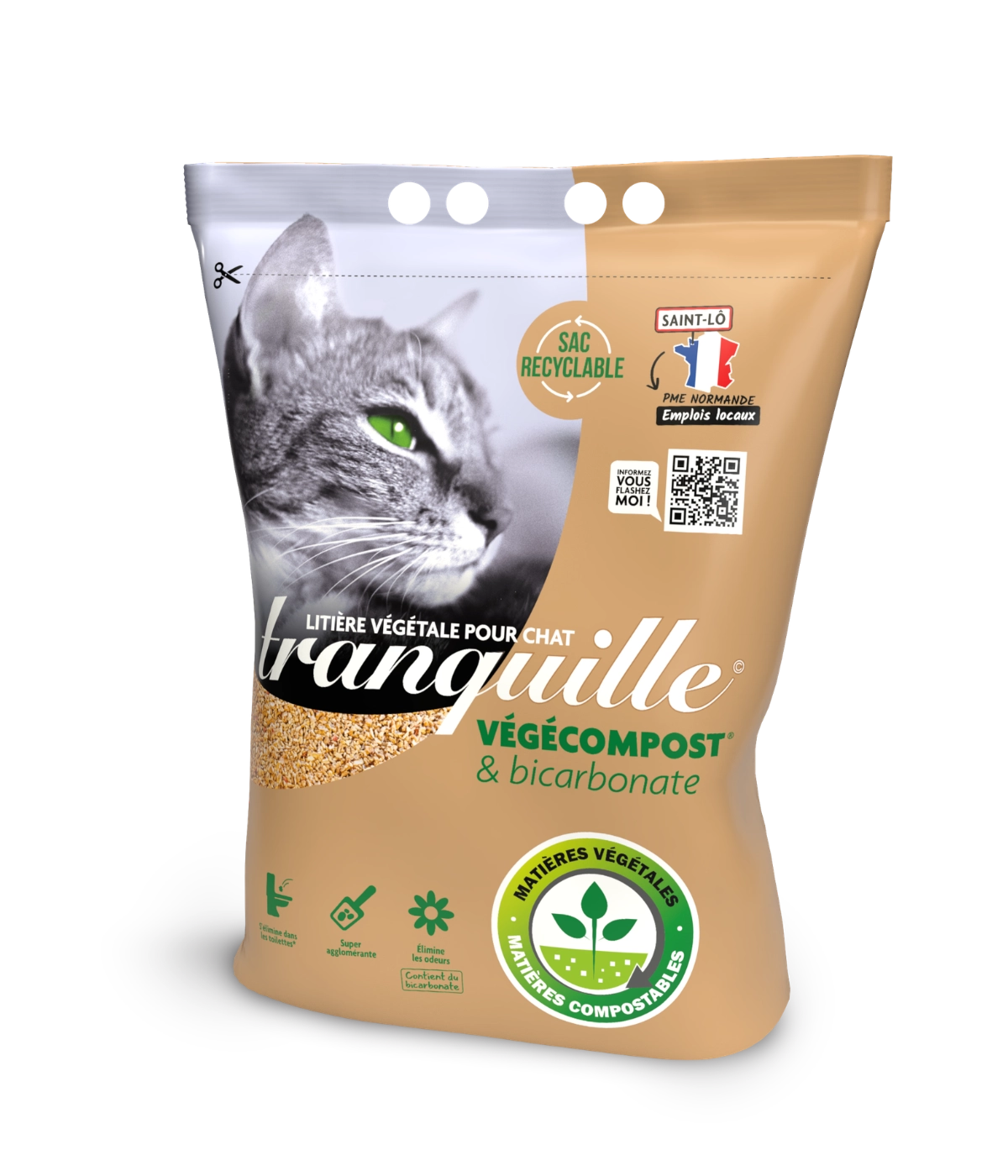 Litière végétale pour chat Végécompost 